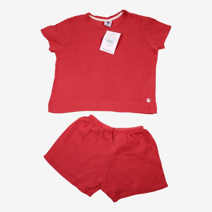 PETIT BATEAU 6 ans pyjama short framboise ajouré