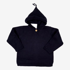 BONTON 4 ans pull capuche noir laine