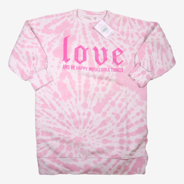 ZARA 9 ans Robe sweat LOVE tie & dye rose