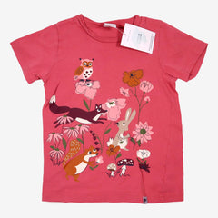 POLARN O PYRET 4 ans t-shirt rose fleurs