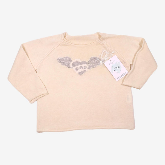 Pull 2 ans en maille DAD crème