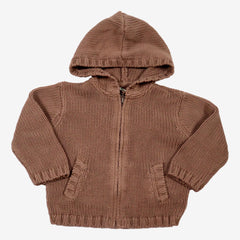 BONPOINT 12 mois gilet marron à capuche coton