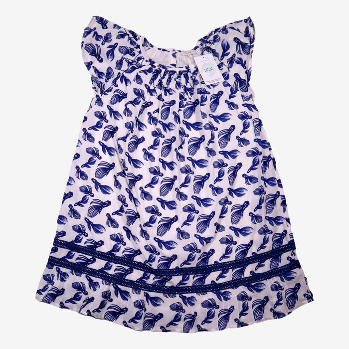 C de C 8 ans robe à motifs poissons bleus coton