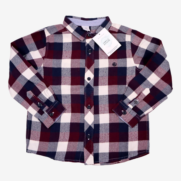 PETIT BATEAU 5 ans Chemise tartan touge