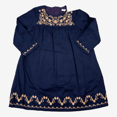 MARIE CHANTAL 4 ans robe marine à broderies beiges