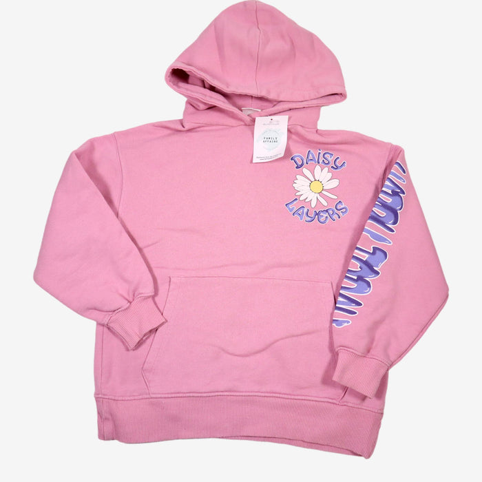 ZARA 10 ans sweat à capuche rose "DAISY LAYERS"