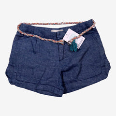 ZARA 9/10 ans Short avec ceinture tressée en chambray