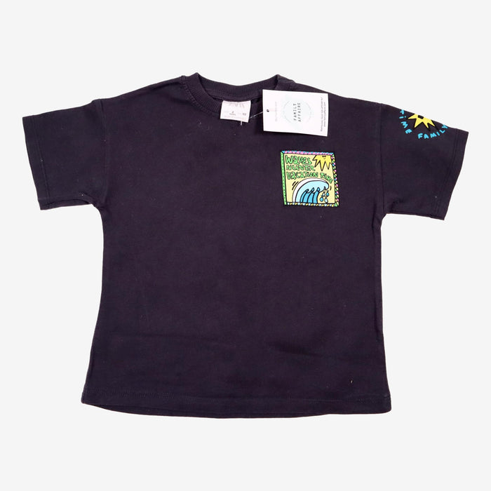 ZARA 2 ans tee-shirt noir au dessin vague