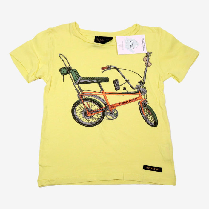 FINGER IN THE NOSE 5 ans Tee-shirt Bicyclette jaune