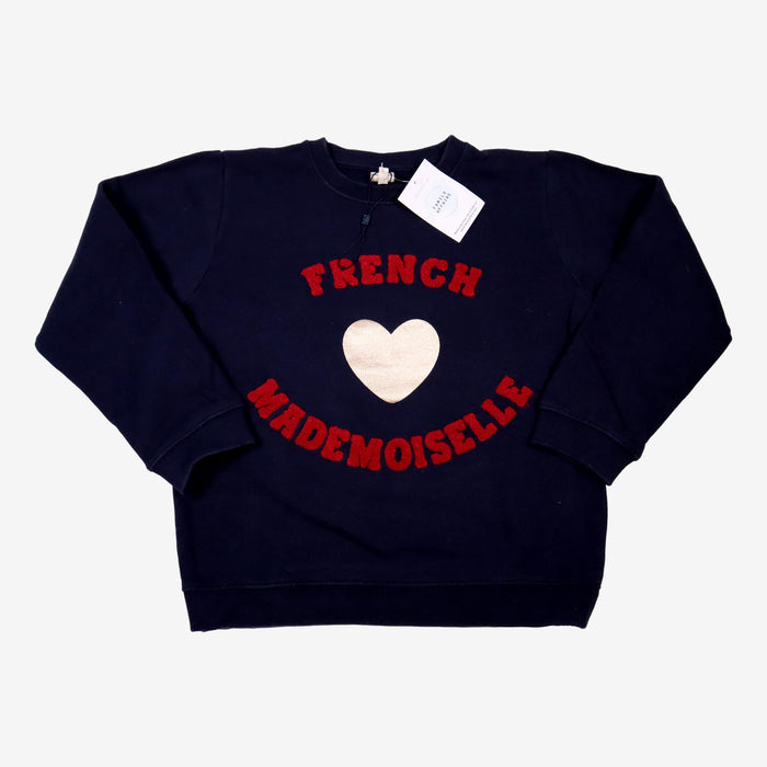 BONTON 10 ans Sweat French Mademoiselle bleu marine