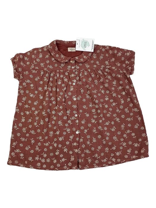 BUHO 10 ans blouse rose fleurs blanches