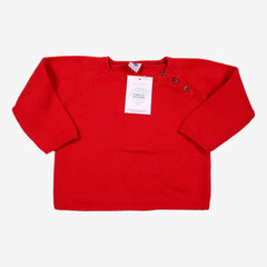 PETIT BATEAU 18 mois pull rouge laine