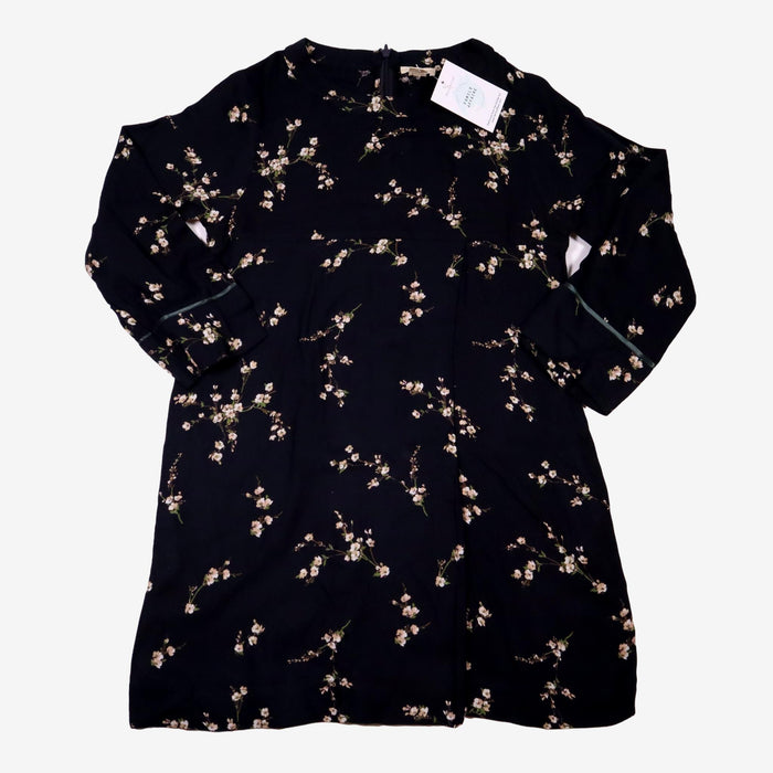 BELLEROSE 10 ans robe manche longue noir fleurs