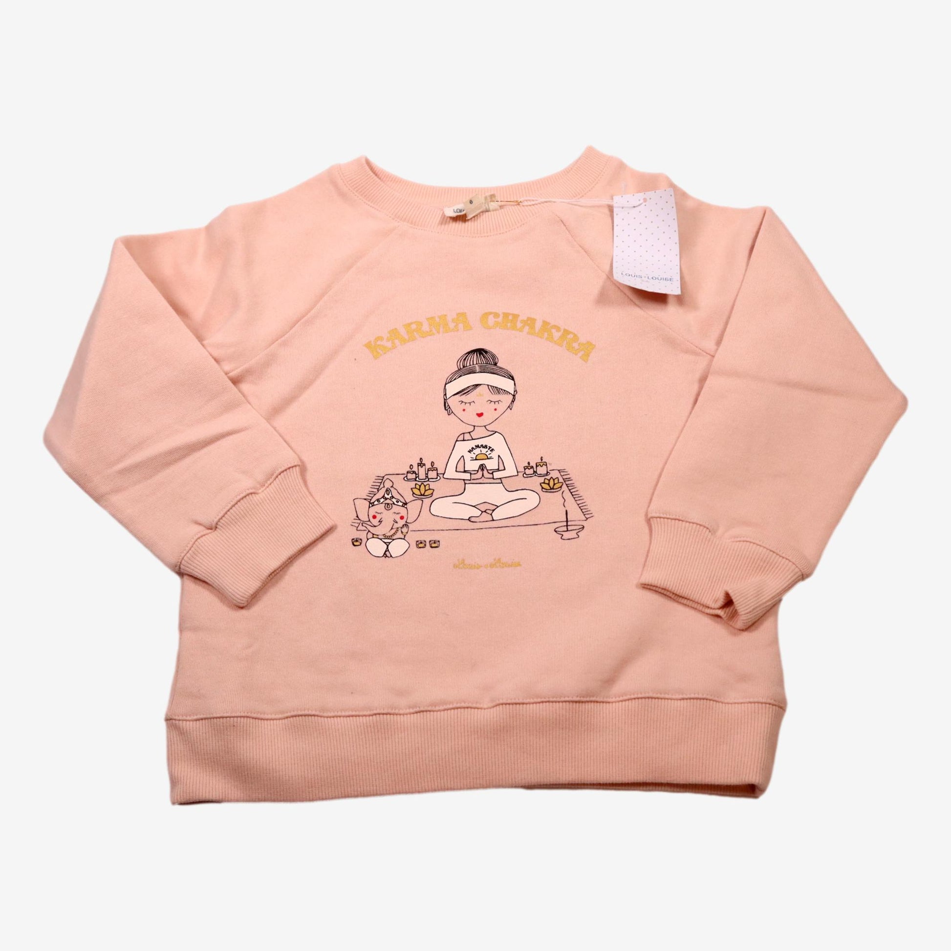 LOUIS LOUISE outlet 6 ans sweat rose "Karma Chakra"