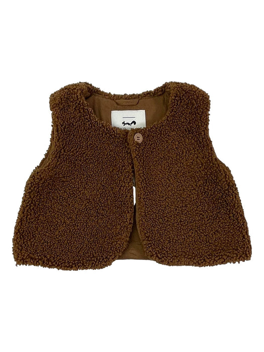 CYRILLUS 12 mois gilet bouclette marron