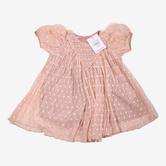 ZARA 12 mois robe dentelle rose poudrée