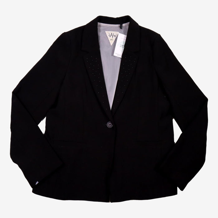 IKKS 10 ans veste tailleur noir (très légère tache peinture blanche à la manche)