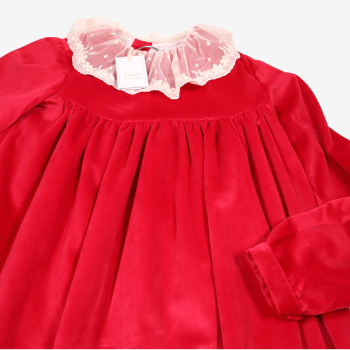 AMAIA outlet 8 et 10 ans robe velours rouge