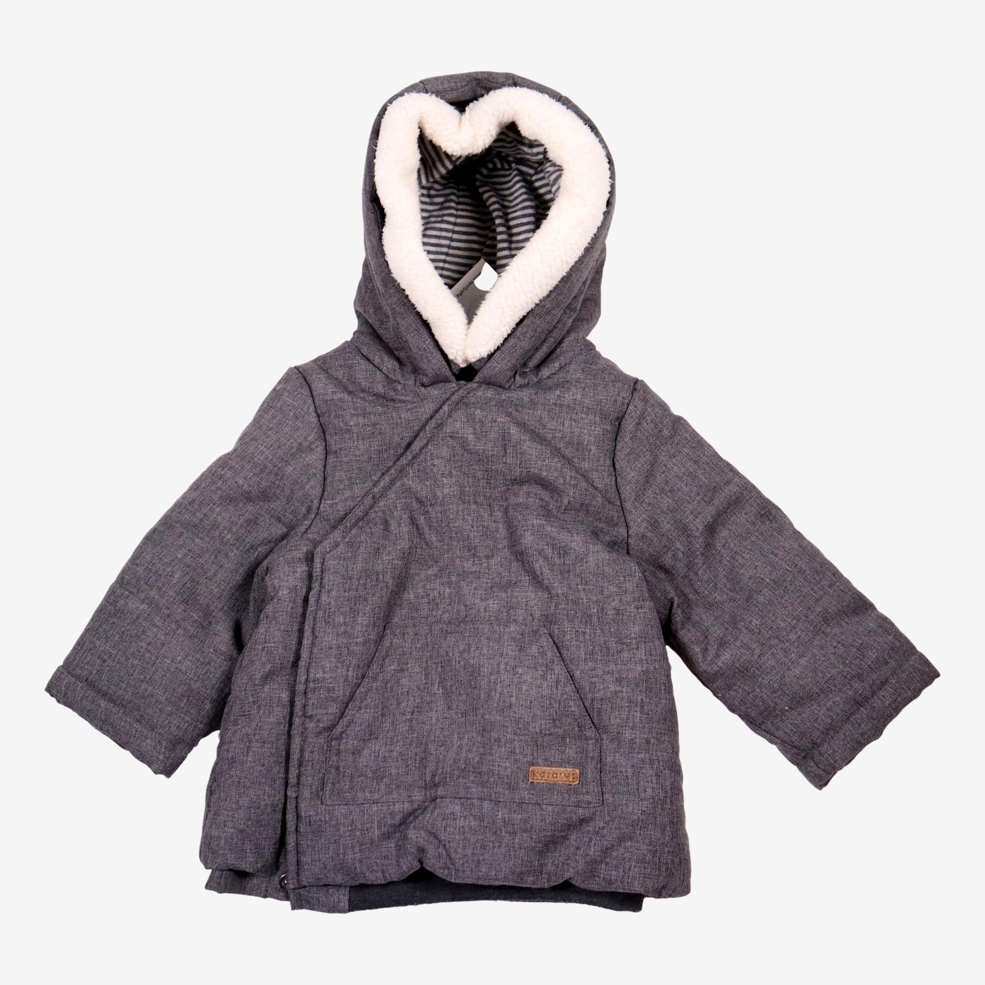 NATALYS 12 mois manteau gris a capuche