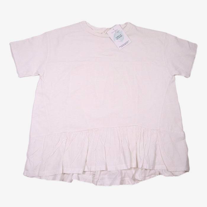 ZARA 8 ans T-shirt bi-matière blanche