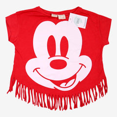 ZARA 10 ans T-shirt rouge à frange mickey