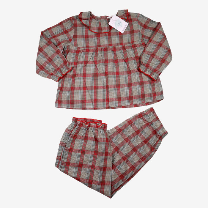 ZARA 5 ans Ensemble de pyjama carreaux rouge et vert