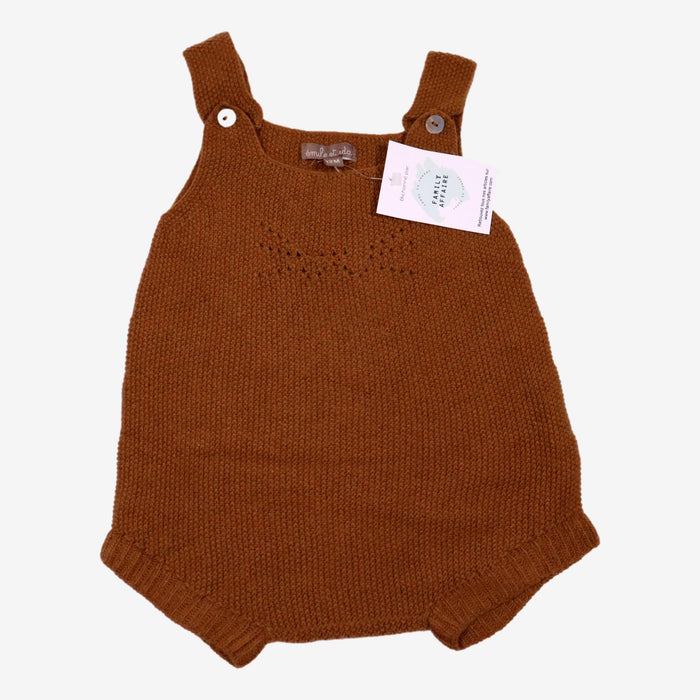 EMILE ET IDA 12 mois Barboteuse marron en tricot