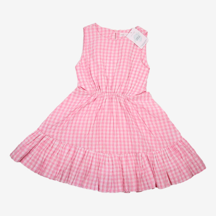 ZARA 7 ans robe carreaux rose blanc