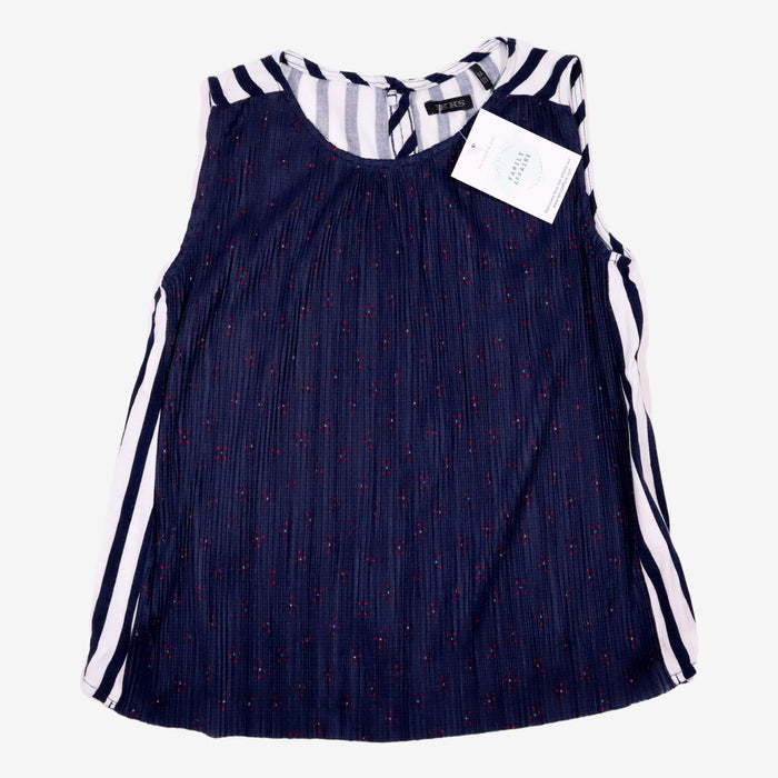 IKKS 8 ans Blouse bimatière bleu et à rayures