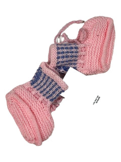 Chaussons en maille rose de bébé 6 mois