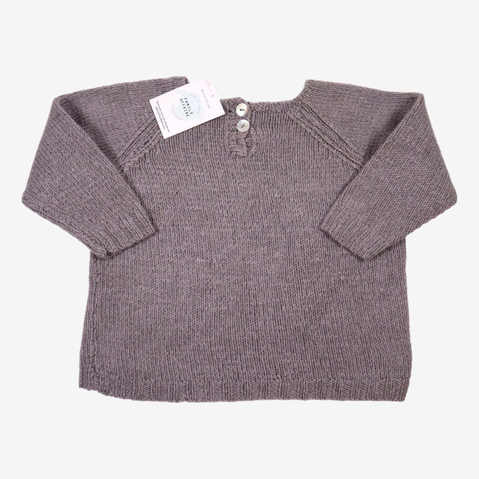 Pull 3/4 ans gris maille