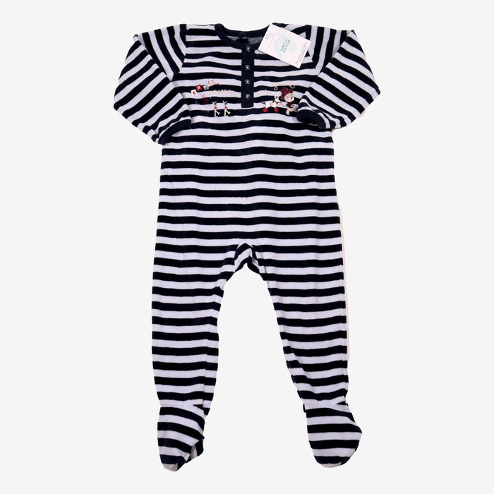 SERGENT MAJOR 2 ans pyjama rayé velours bleu