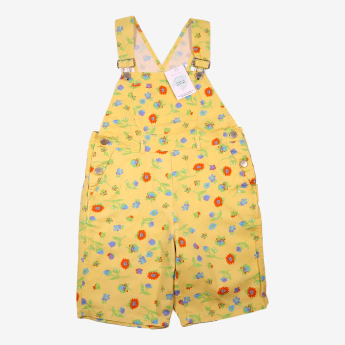 Salopette short 10 ans imprimé fleurs jaune