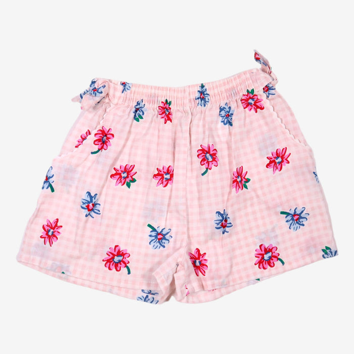 Short 5 ans imprimé fleurs en vichy rose