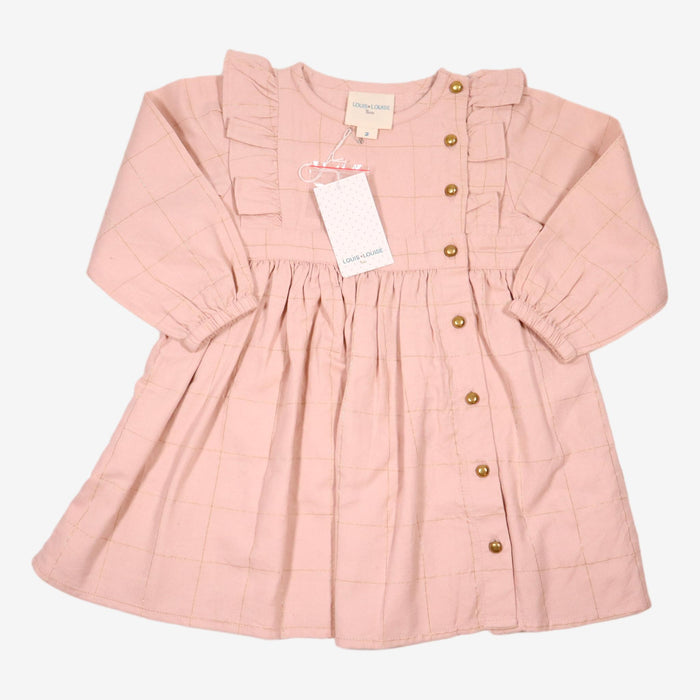 LOUIS LOUISE outlet 2 ans robe rose carreaux or