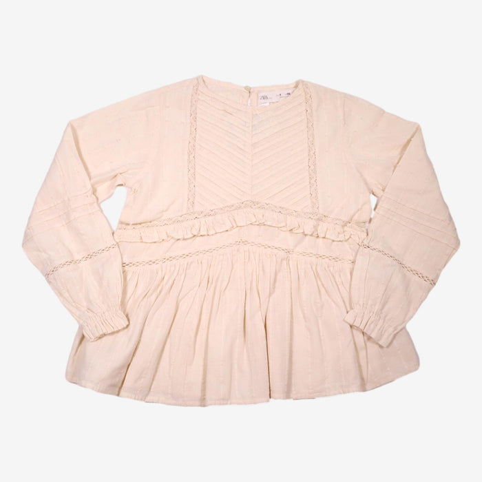 ZARA 9 ans blouse crème dentelle plumetis