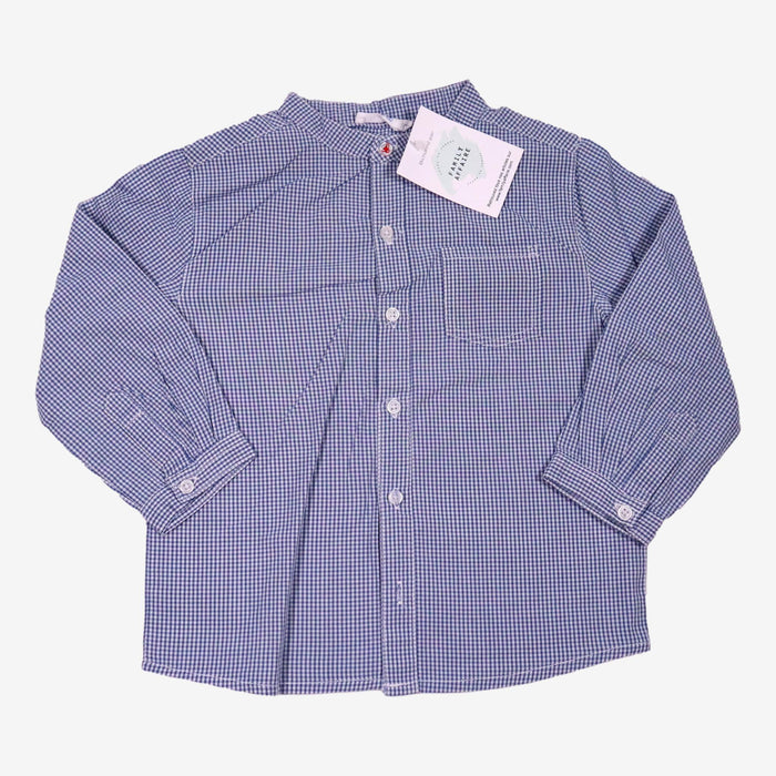 BOUTCHOU 2 ans chemise col mao a petits carreaux