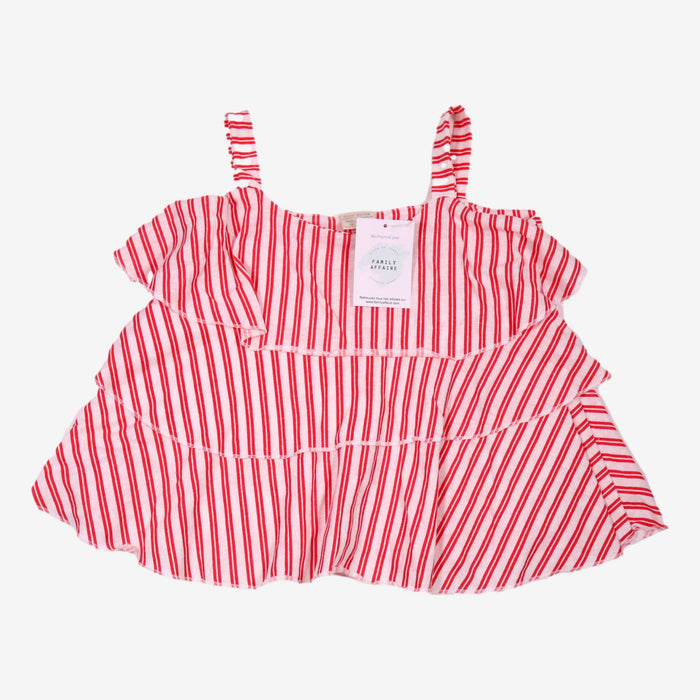 ZARA 8 ans blouse bretelles rayures rouge