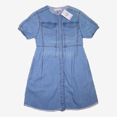 ZARA 9 ans Robe bleu jean poches