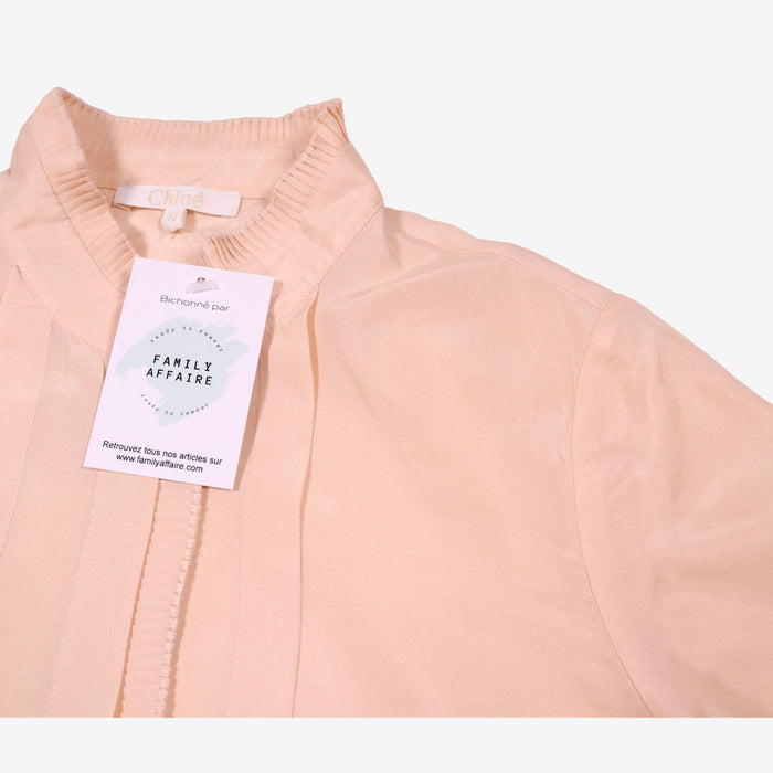 CHLOE 10 ans blouse rose poudre soie