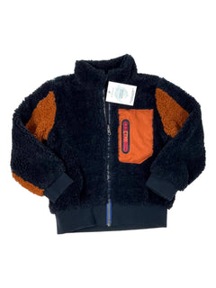 CATIMINI 5 ans gilet en polaire fourrure noir marron orange