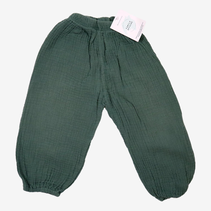 Pantalon 2 ans en gaze de coton vert