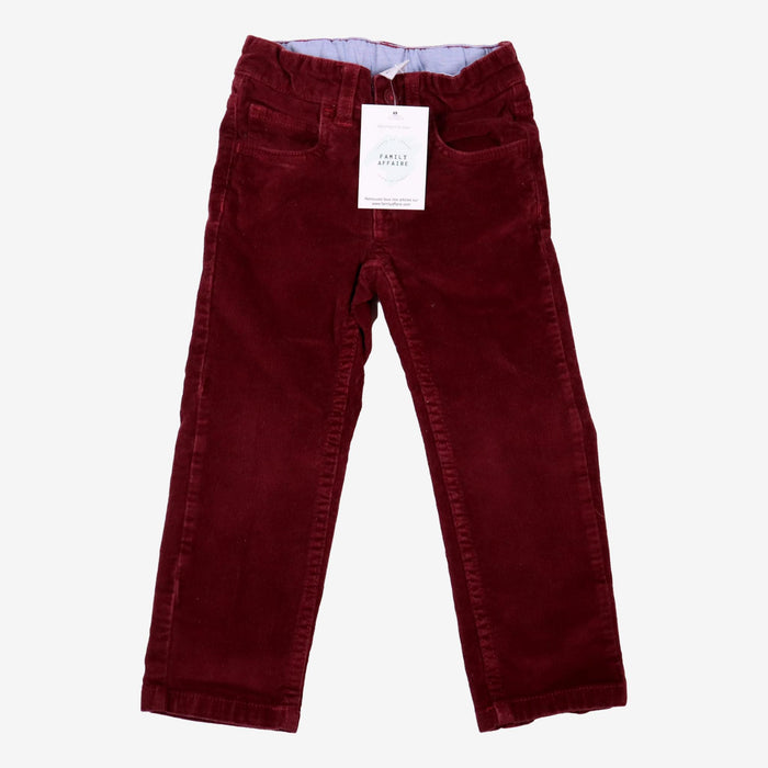 PETIT BATEAU 3 ans pantalon velours bordeaux