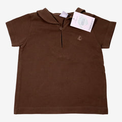 PETIT BATEAU 2 ans polo marron style marin