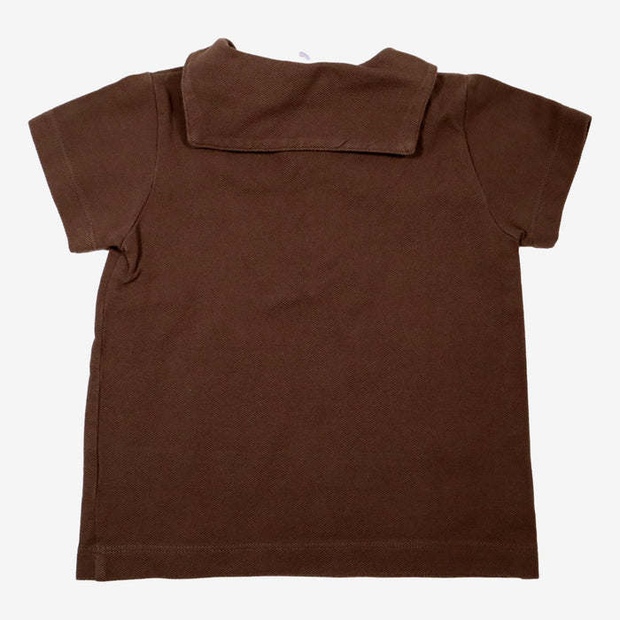 PETIT BATEAU 2 ans polo marron style marin