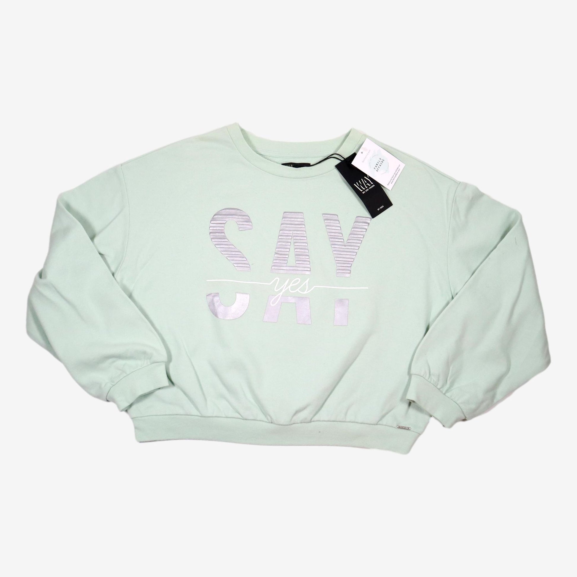 IKKS 14 ans neuf sweat vert d'eau