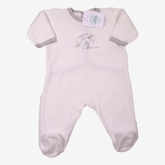 PETIT BATEAU 3 mois pyjama blanc ours polaire