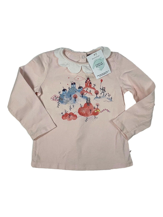 SERGENT MAJOR 3 ans tee shirt rose col feston