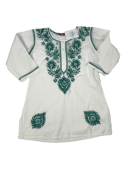 MICHELE BACONNIER 5 ans robe tunique broderies vertes