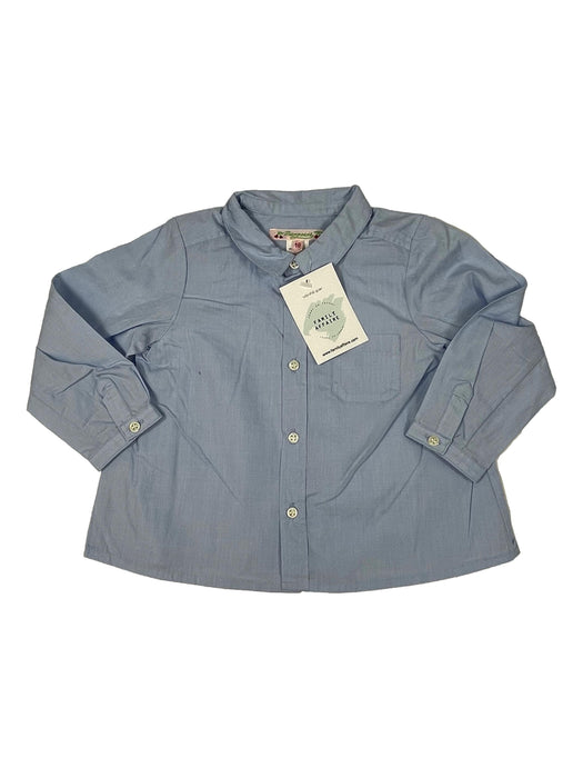 BOUTCHOU 12 mois chemise col mao vichy bleu